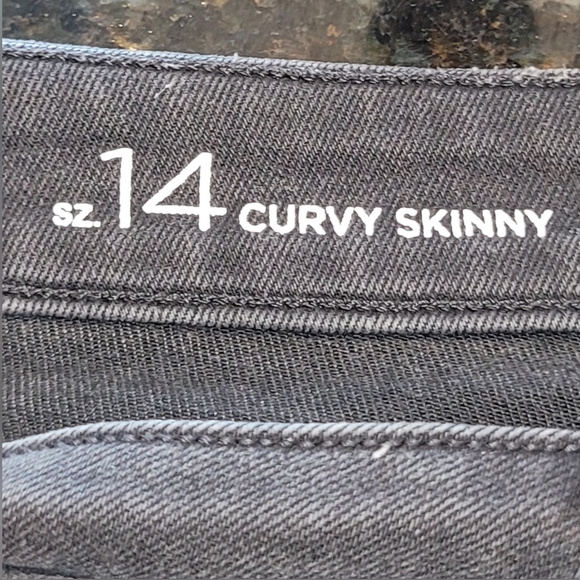 Sz 14 LOFT Charcoal Black Curvy Skinny Jeans Modern Fit - Picture 6 of 8